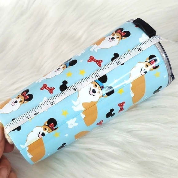 Pembroke Welsh Corgi Dog Puppy Disney Mickey Mouse Ears Stainless Steel Tumbler - Picture 14 of 15
